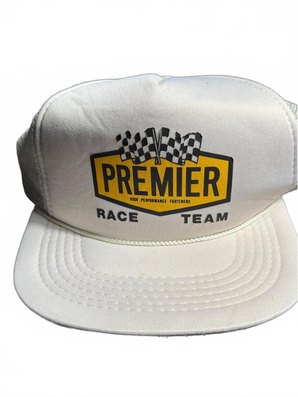 Premier Race Team White Mesh Trucker Hat Cap